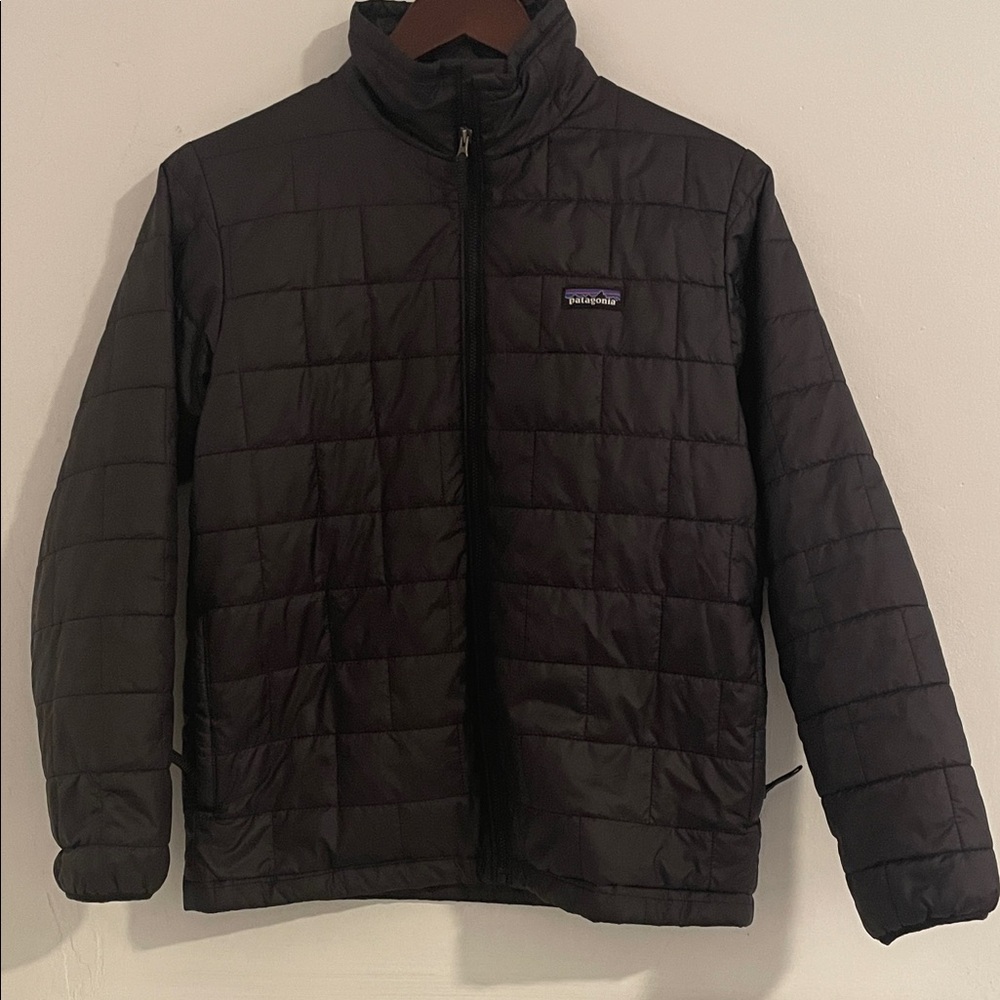 Patagonia Kids'/Youth Nano Puff Brick Quilt Jacket Full Zip Black Size XL (14)